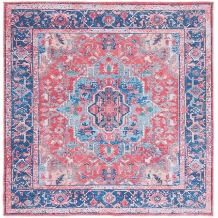 Safavieh 6 ft. 7 in. x 6 ft. 7 in. Serapi Power Loomed Square Area Rug Navy & Red SEP518M-7SQ
